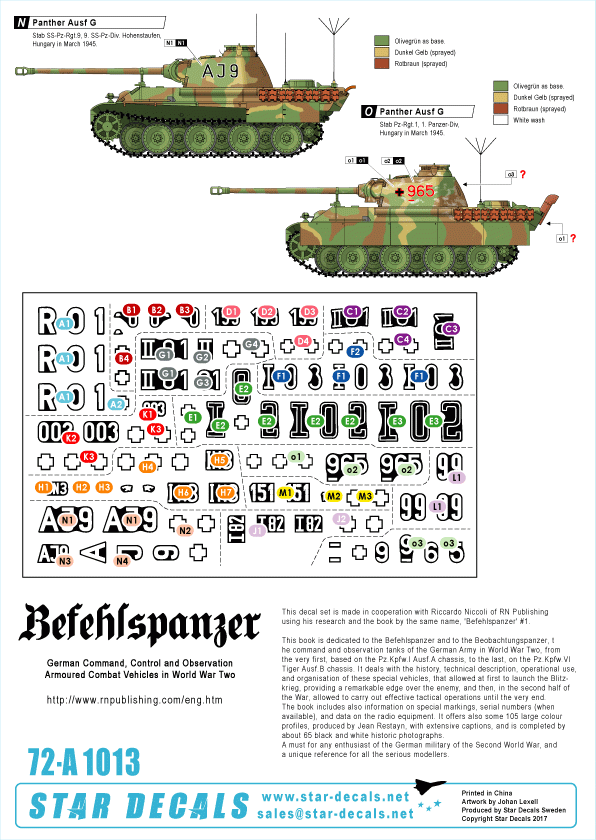 Star Decals 72-A1013 Befehlspanzer # 4. German Command 1/72 – image 3
