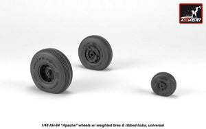 Armory Models AW48331 AH-64 Apache wheels w/ weighted tires, ribbed hubs 1/48 – image 3