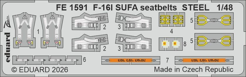 Eduard FE1590 Lockheed Martin F-16I Sufa - Zoom Set Kinetic Gold Edition Kits 1/48