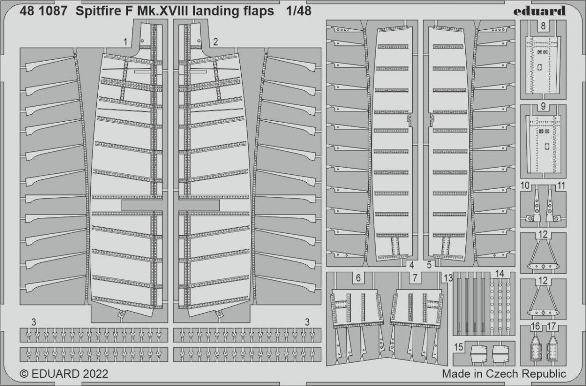 Eduard 481087 Spitfire F Mk.XVIII landing flaps AIRFIX 1/48