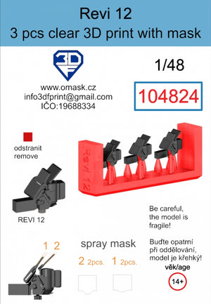 Omask 104824 Revi 12 Clear 3D Print (3 pcs) 1/48 – image 2