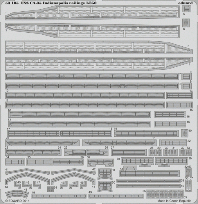 Eduard 53105 USS CA-35 Indianapolis railings ACADEMY 1/350