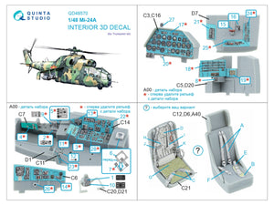 Quinta Studio QD48570 Mi-24A 3D-Printed &amp;amp; colored Interior on decal paper (Trumpeter) 1/48 – obrázek 8