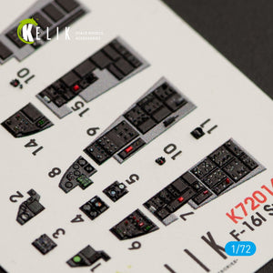 KELIK K72016 F-16I &amp;quot;SUFA&amp;quot; INTERIOR 3D DECALS FOR KINETIC KIT 1/72 – image 3