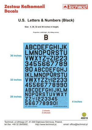 Techmod 48819 US Letters &amp;amp; Numbers black (1/48)