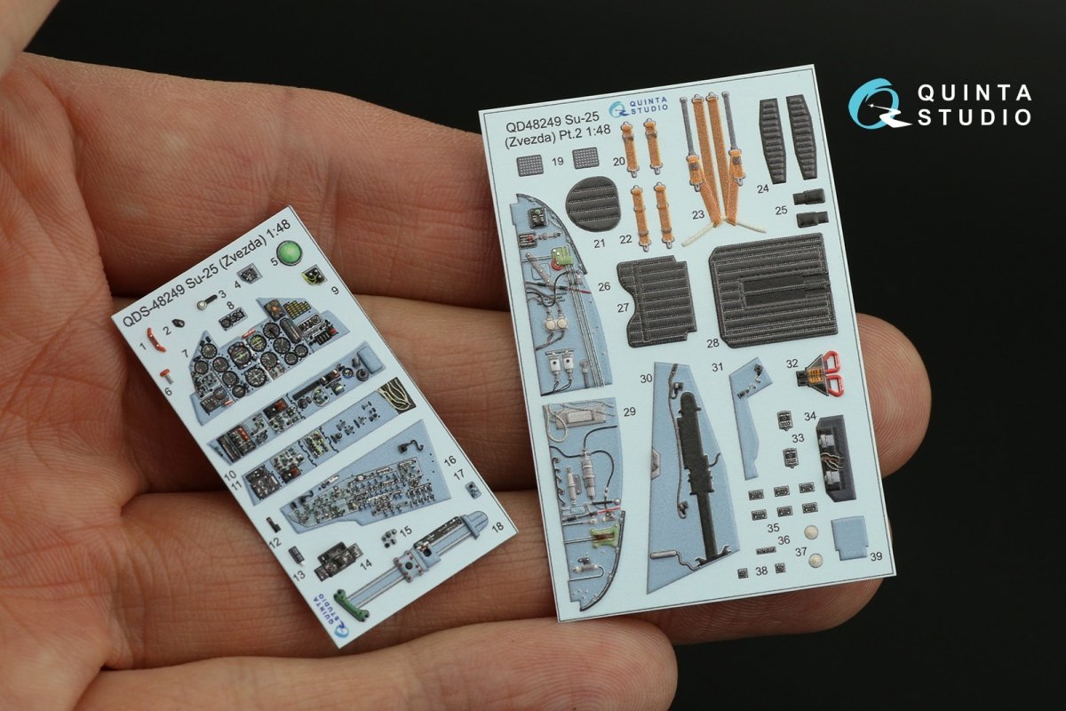 Quinta Studio QD48249 Su-25 3D-Printed &amp;amp; colored Interior on decal paper (Zvezda) 1/48 – Bild 8