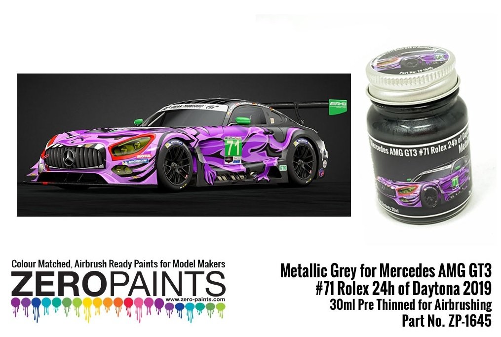 Zero Paints ZP-1645 Mercedes AMG GT3 #71 Rolex 24h of Daytona 2019 Metallic Gray 30ml
