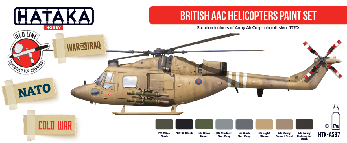 Hataka HTK-AS87 British AAC Helicopters paint set 8x17ml – Bild 2