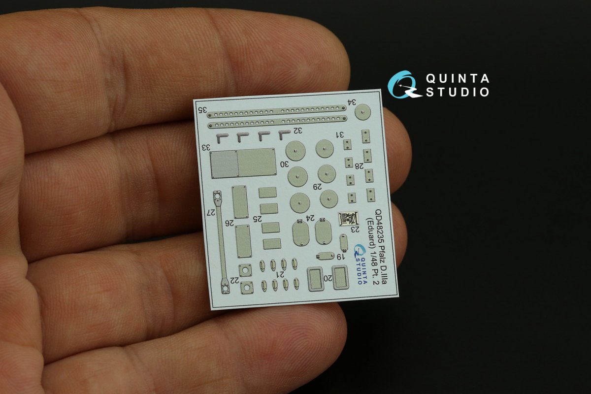 Quinta Studio QD48235 Pfalz D.IIIa 3D-Printed &amp;amp; colored Interior on decal paper (Eduard) 1/48 – immagine 5