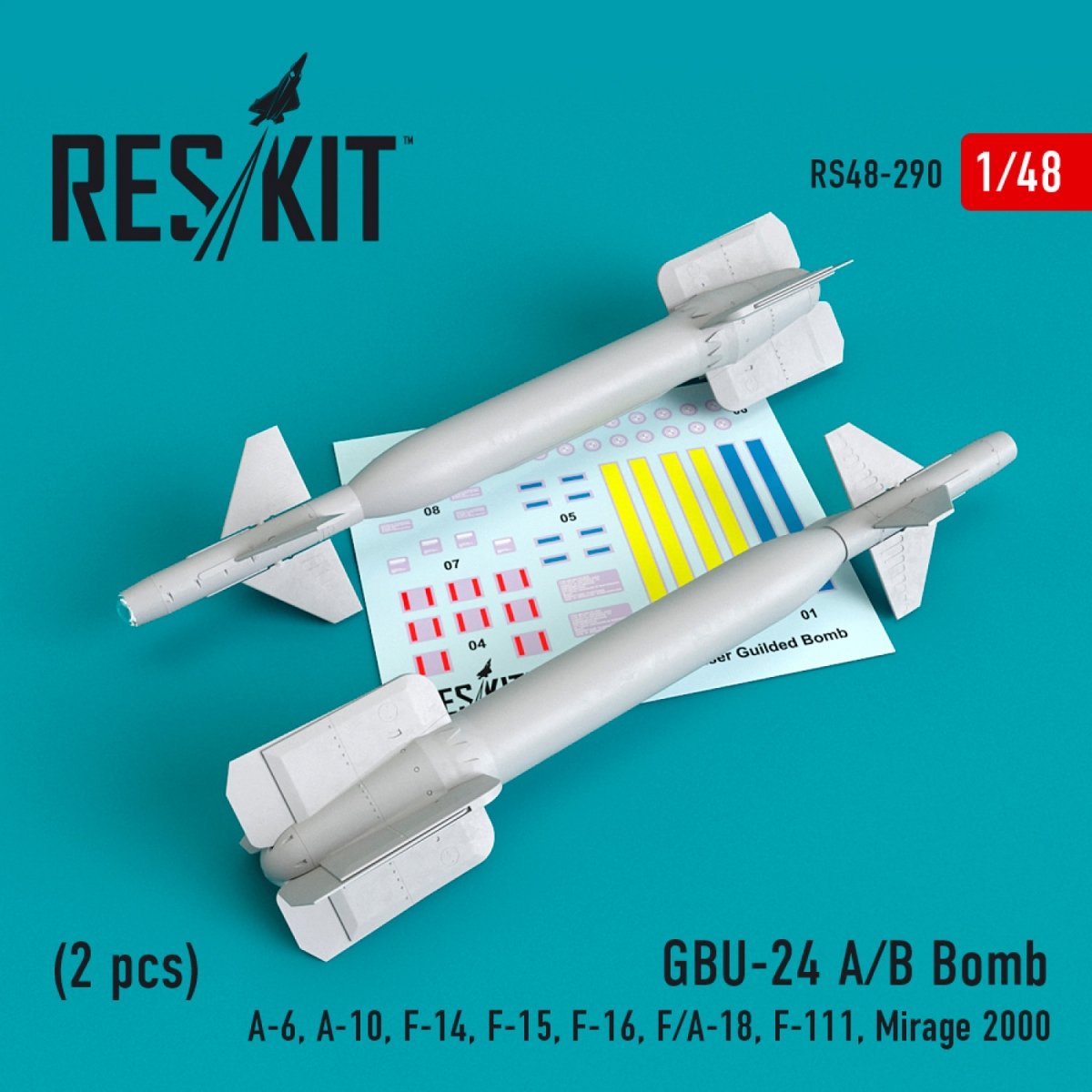 RESKIT RS48-0290 GBU-24 (AB) BOMBS (2 PCS) 1/48