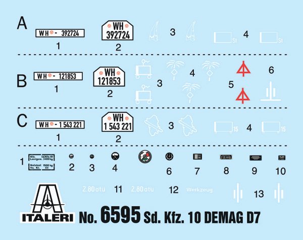 Italeri 6595 Sd. Kfz. 10 Demag D7 avec canon de 7,5 cm leIG 18 et équipage au 1/35 – image 6
