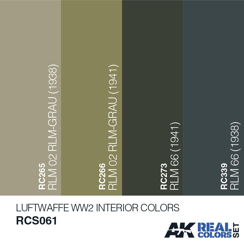 AK Interactive RCS061 LUFTWAFFE WW2 COULEURS INTÉRIEURES ENSEMBLE 4x10ml – image 2