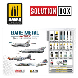 AMMO of Mig Jimenez 7721 HOW TO PAINT BARE METAL AIRCRAFT. COLORS AND WEATHERING SYSTEM SOLUTION BOX – image 2