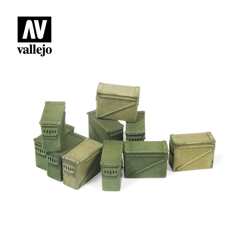 Vallejo SC221 Large Ammo Boxes 12.7 mm 1/35