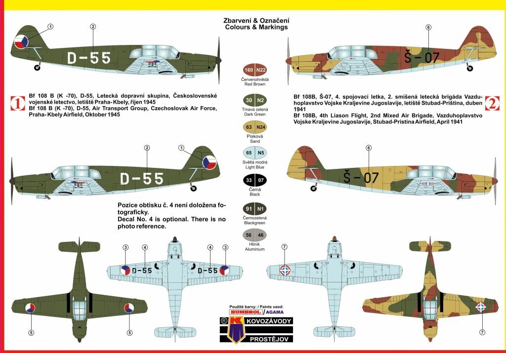 Kovozavody Prostejov KPM0082 MESSERSCHMITT BF 108B/K-70 1/72 – image 2
