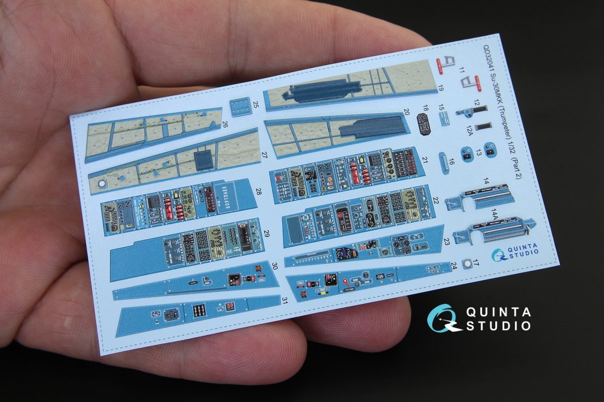 Quinta Studio QD32041 Su-30MKK 3D-Printed &amp;amp; colored Interior on decal paper (for Trumpeter kit) 1/32 – obrázek 5