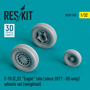 RESKIT RS32-0353 F-15 (C,D) EAGLE LATE (SINCE 2017 - US ONLY) WHEELS SET (WEIGHTED) (RESIN &amp;amp; 3D PRINTED) 1/32