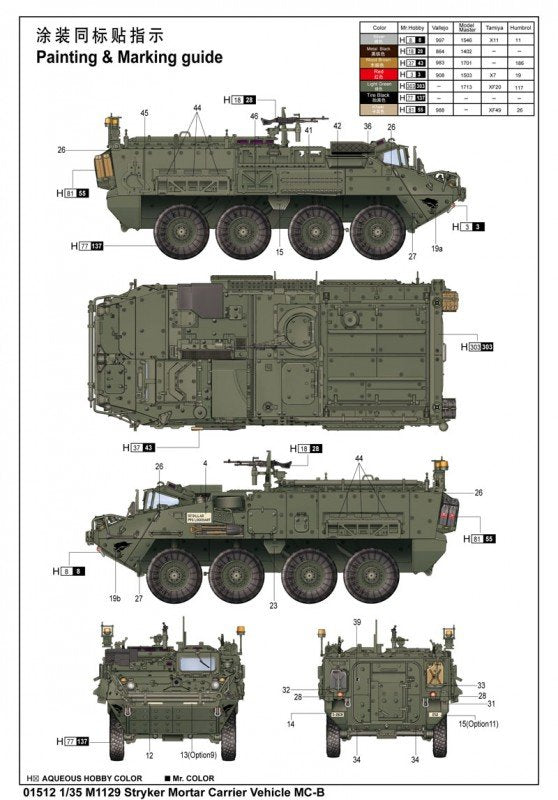Trumpeter 01512 M1129 Stryker Mortar Carrier Vehicle (MC-B) 1/35 – obrázek 2