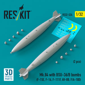 RESKIT RS32-0524 Mk.84 with BSU-36/B bombs (2 pcs) (3D Printed) 1/32