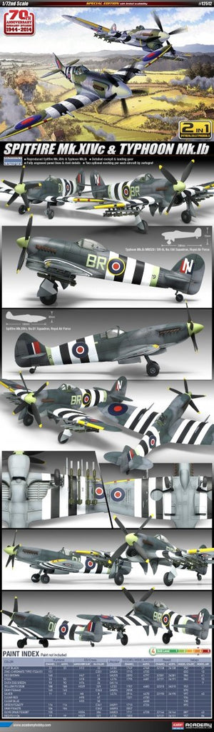 Academy 12512 SPITFIRE Mk.XIVc TYPHOON Mk.Ib 1/72 – image 2