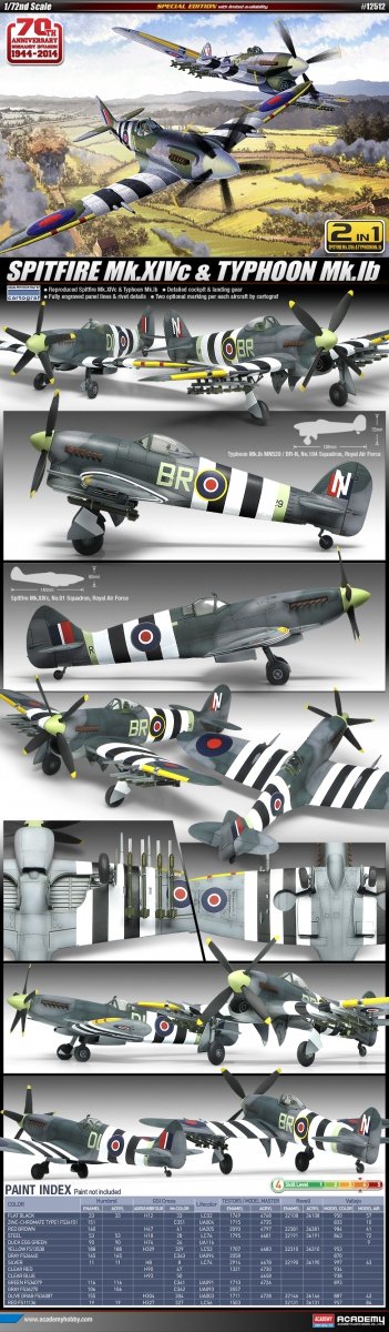 Academy 12512 SPITFIRE Mk.XIVc TYPHOON Mk.Ib 1/72 – image 2