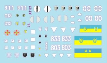Star Decals 72-A1121 War in Ukraine # 4. Ukrainian T-64 mix in 2022 war 1/72 – Bild 3