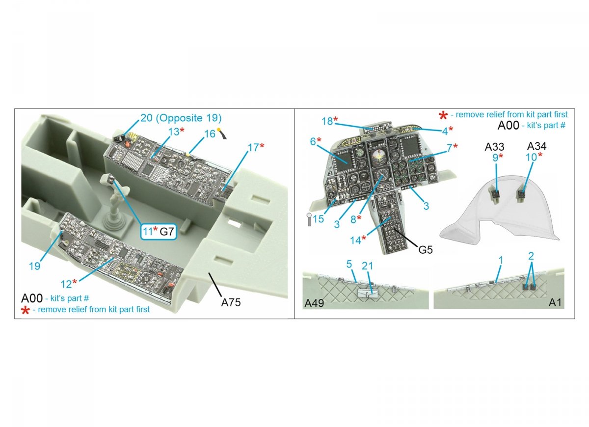 Quinta Studio QDS-48323 A-10C 3D-Printed &amp;amp; colored Interior on decal paper (Academy) (Small version) 1/48 – obrázek 2