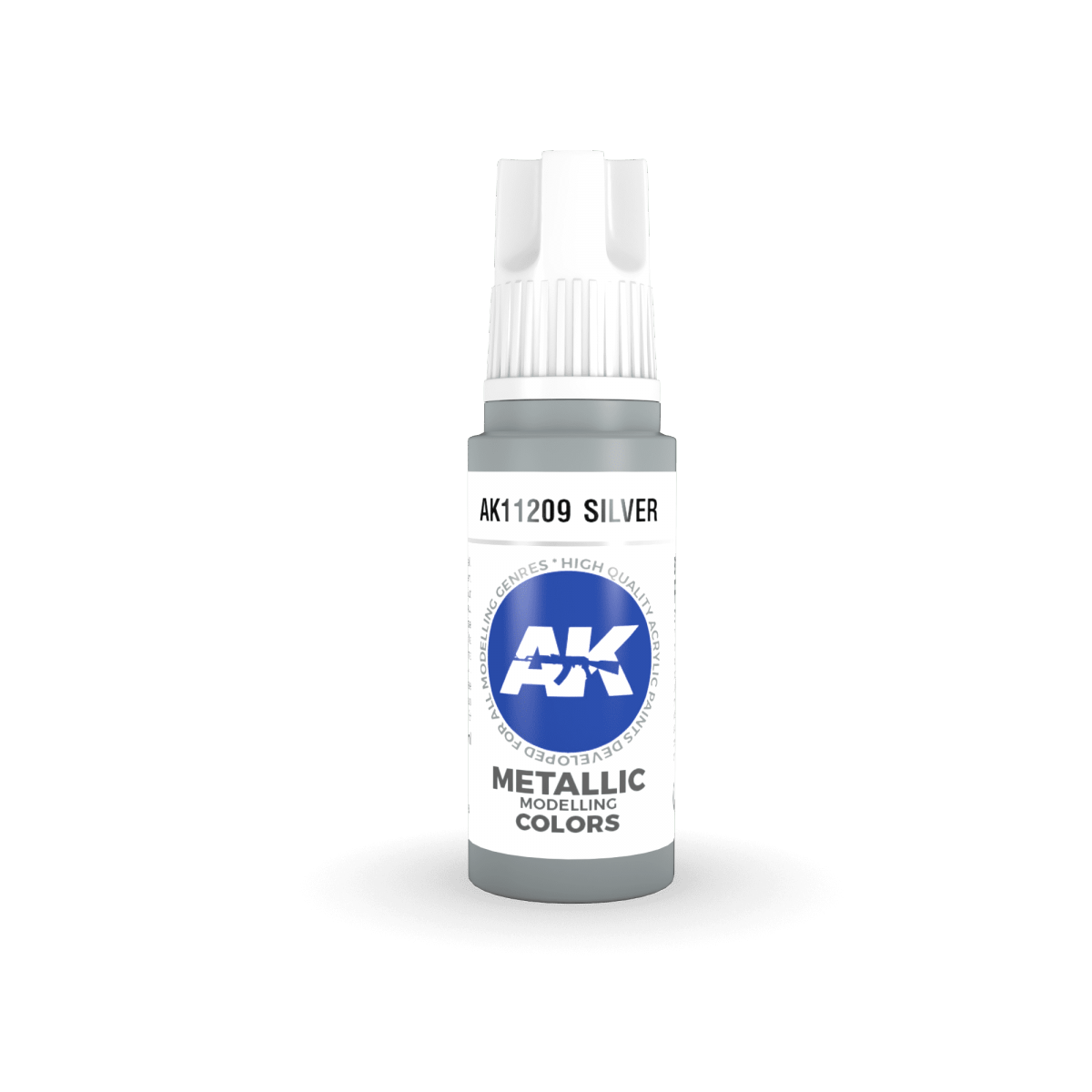AK Interactive AK11209 SILVER – METALLIC 17ml – imagen 2