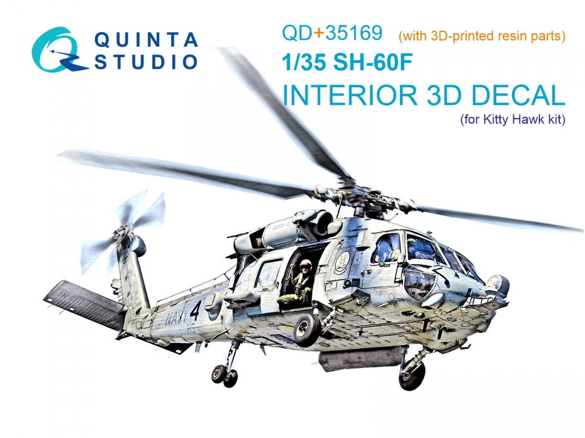 Quinta Studio QD+35169 SH-60F Seahawk 3D-Printed & coloured Interior on decal paper (Kitty Hawk) (with 3D-printed resin parts) 1/35