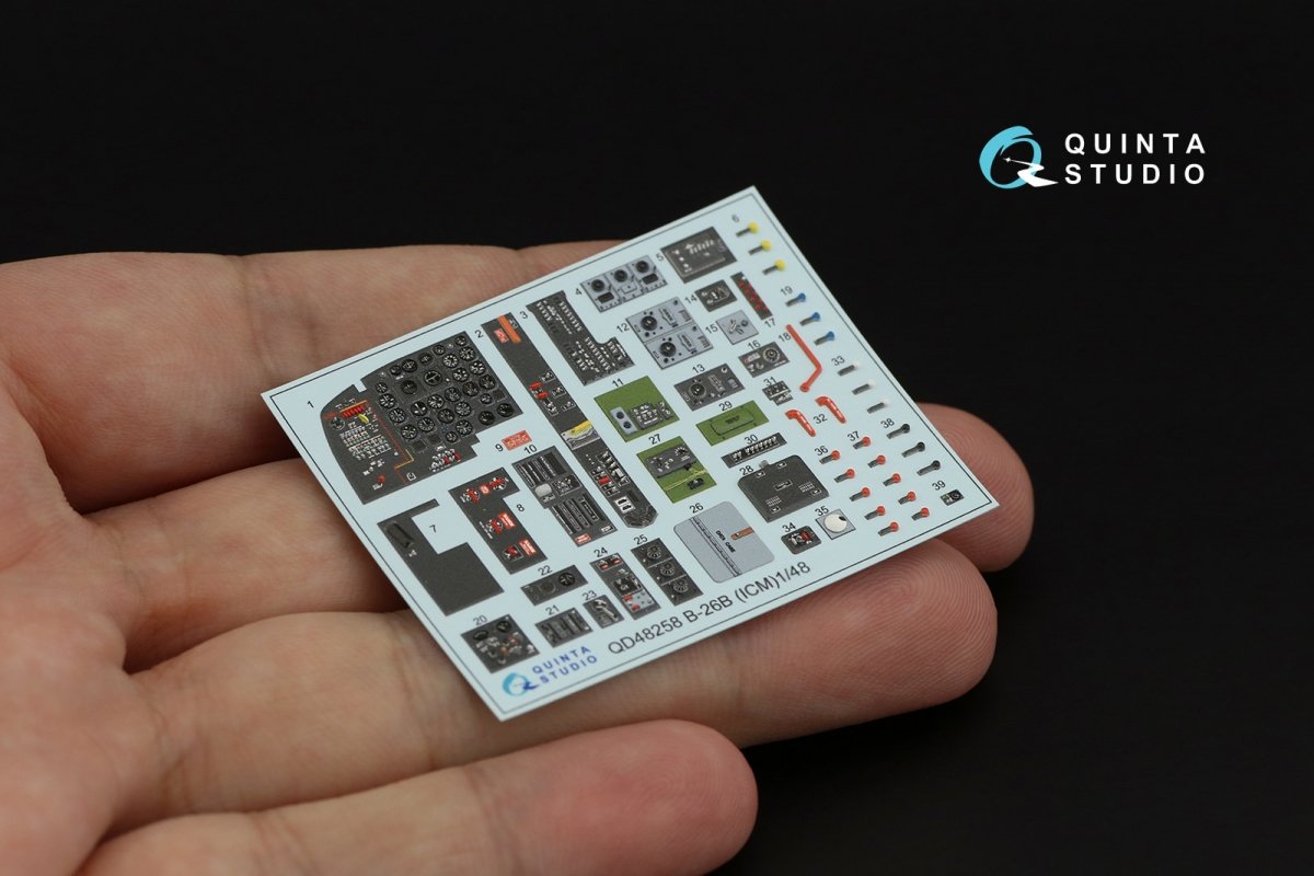 Quinta Studio QD48258 A(B)-26B 3D-Printed &amp;amp; colored Interior on decal paper (ICM) 1/48 – image 4