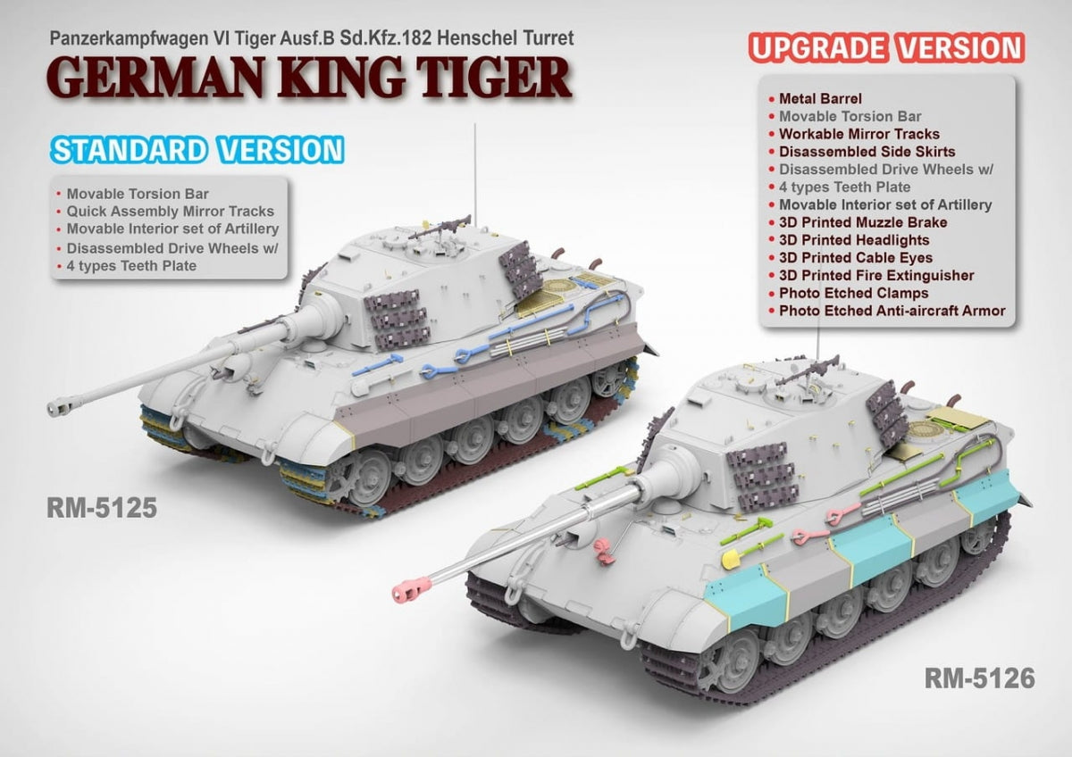 Rye Field Model 5126 German King Tiger Ausf.B Sd.Kfz.182 Henschel Turret - Upgrade Version 1/35 – obrázek 3