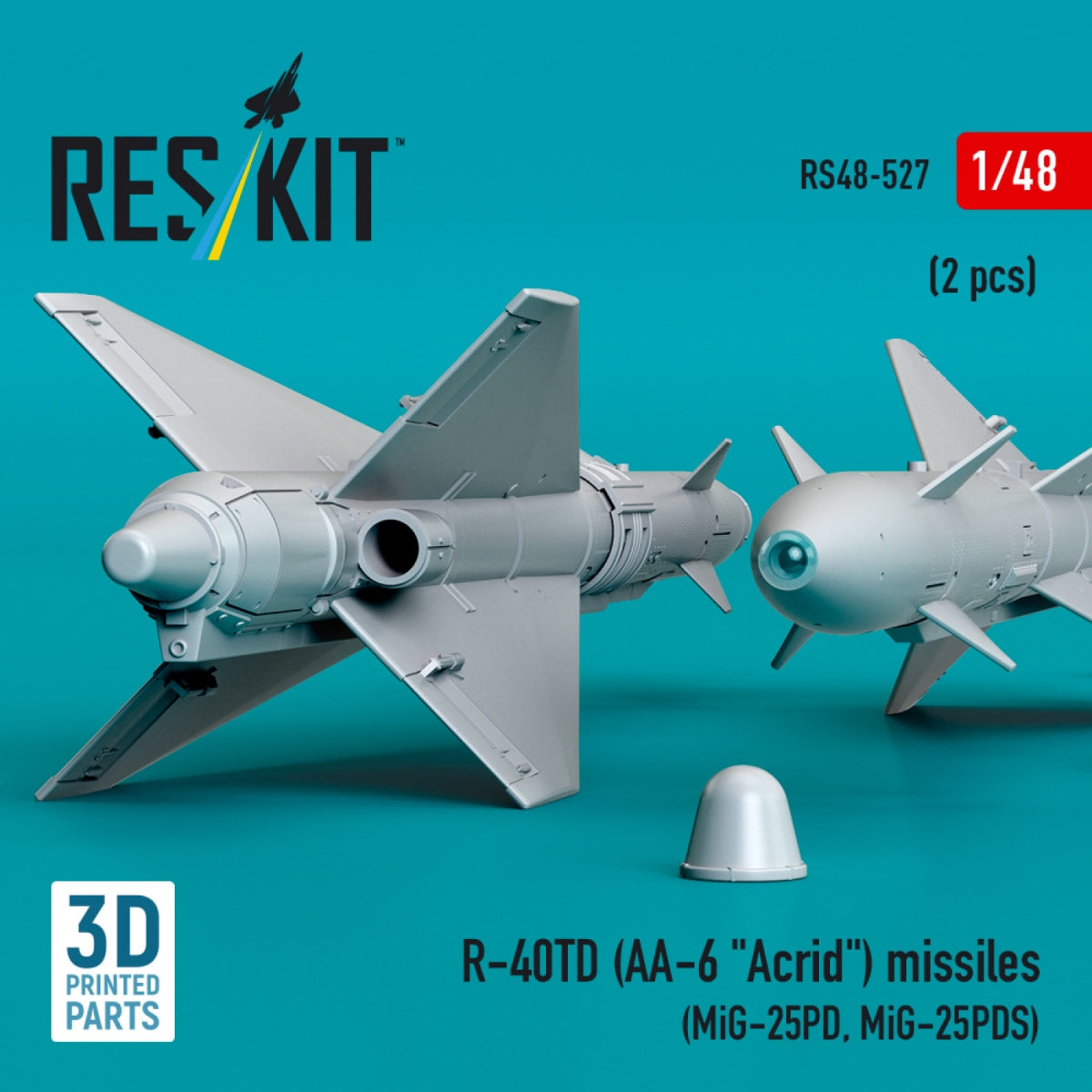 RESKIT RS48-0527 R-40TD (AA-6 &amp;quot;Acrid&amp;quot;) missiles (2 pcs) (3D printed) 1/48 – image 2