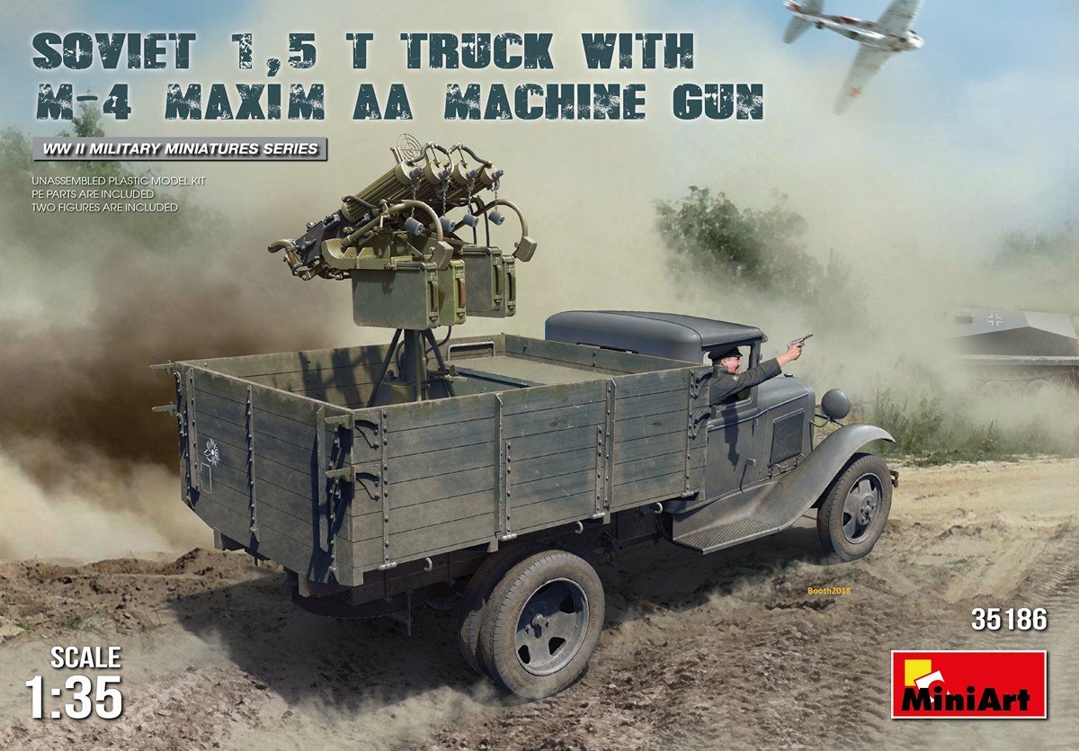 MiniArt 35186 SOVIET 1.5 t. TRUCK w/ M-4 Maxim AA Machine Gun (1/35)