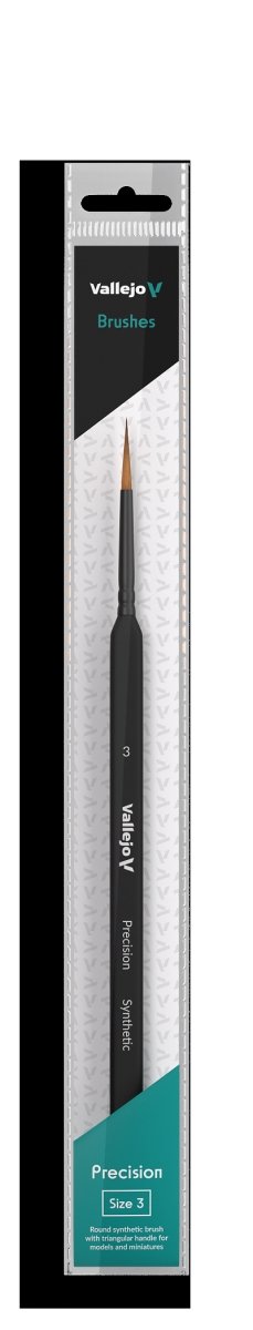 VALLEJO B03020 - Brush - Precision - Round Synthetic Brush, Triangular Handle No. 2/0
