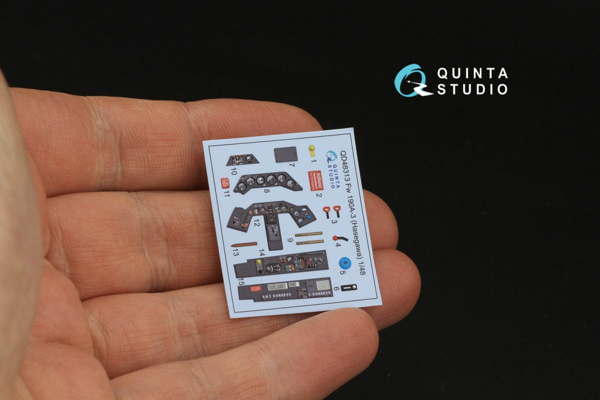 Quinta Studio QD48313 Fw 190A-3 3D-Printed &amp;amp; colored Interior on decal paper (Hasegawa) 1/48 – Bild 3