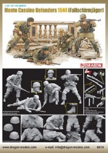 Dragon 6514 Monte Cassino Defenders 1944 Fallschirmjager (4 Figures Set) 1/35 – imagen 2