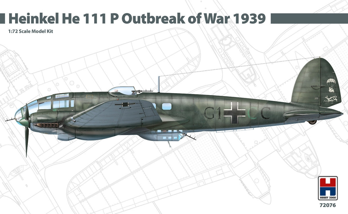 Hobby 2000 72076 Heinkel He 111 P Outbreak of War 1939 (HASEGAWA + CARTOGRAF + MASKS) 1/72