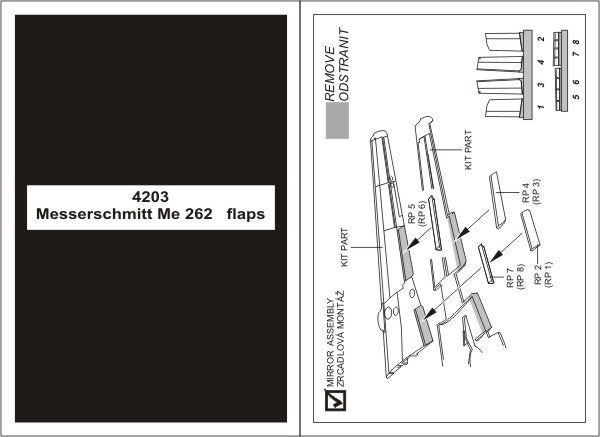 Aires 4203 Me 262A Schwalbe flaps 1/48 TAMIYA – imagen 2