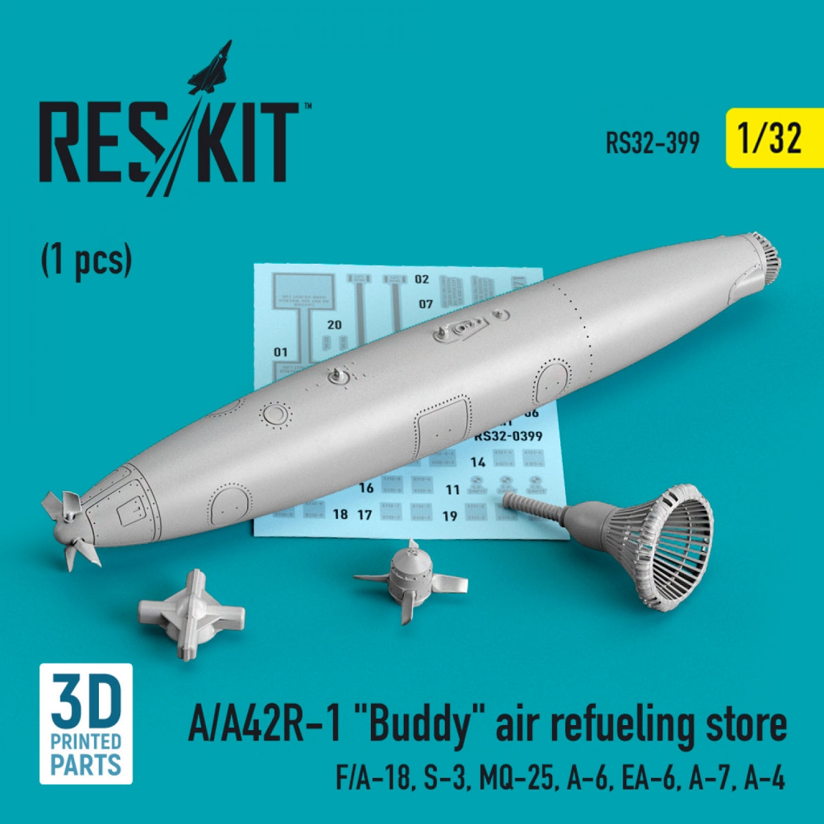 RESKIT RS32-0399 A/A42R-1 &amp;quot;BUDDY&amp;quot; AIR REFUELING STORE (1 PCS) (3D PRINTED) 1/32