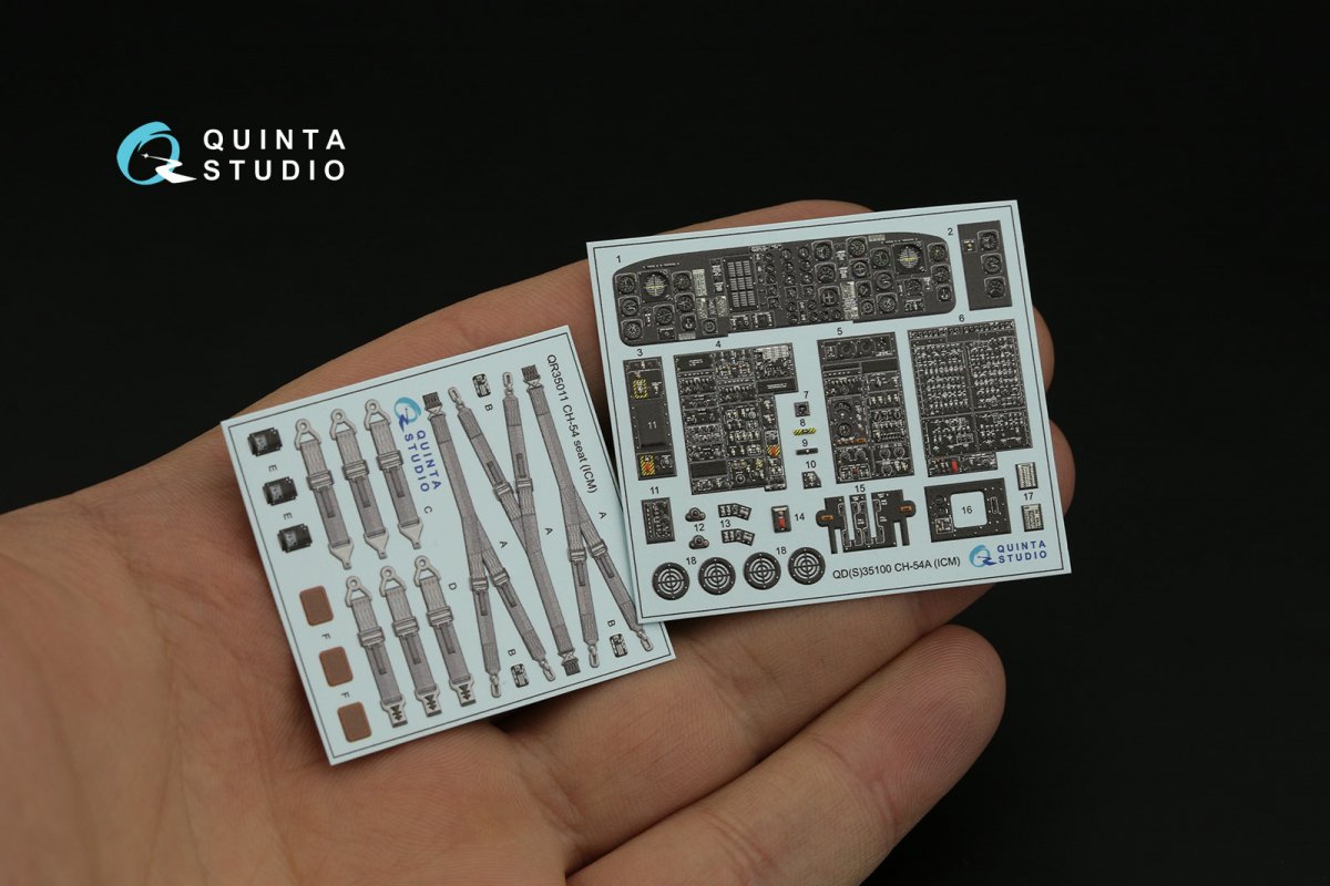 Quinta Studio QD35100 CH-54A 3D-Printed &amp;amp; colored Interior on decal paper (ICM) 1/35 – obrázek 11