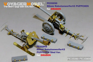 Voyager Model PE35868 WWII German 88mm Raketenwerfer43 PUPPCHEN sled versio for DRAGON 1/35 – obrázek 7