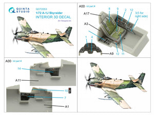 Quinta Studio QD72053 A-1J 3D-Printed &amp;amp; colored Interior on decal paper (Hasegawa) 1/72 – Bild 2