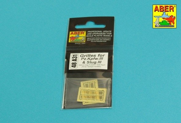 Aber 48A31 Grilles for Pz.Kpfw. III &amp;amp; Stug III Fit to Tamiya models: 32540; 32524; 32525; 32543; 1/48 – Bild 5