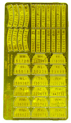 Microdesign MD 035335 German WWII License Plates 1/35