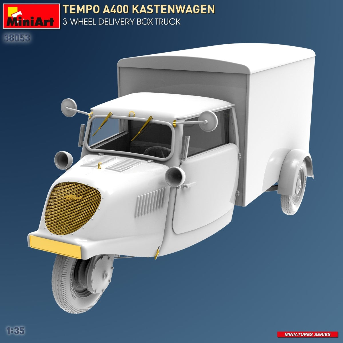 MiniArt 38053 TEMPO A400 KASTENWAGEN 3-WHEEL DELIVERY BOX TRUCK 1/35 – image 4