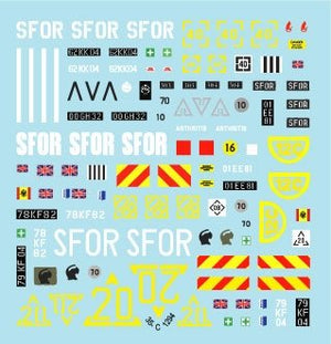 Star Decals 35-C1294 : Mélange de véhicules des forces spéciales britanniques (SFOR). Bosnie. Challenger I Mk 3, Challenger 2, Scimitar CVR(T) et FV432 Mk 2. Échelle 1/35. – image 3