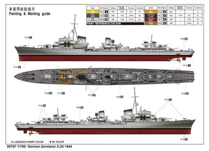 Trumpeter 05787 German Zerstorer Z-25 1944 1/700 – obrázek 3