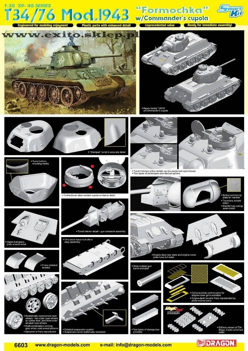 Dragon 6603 T34/76 Mod.1943 Formochka avec coupole du commandant (1/35) – image 2