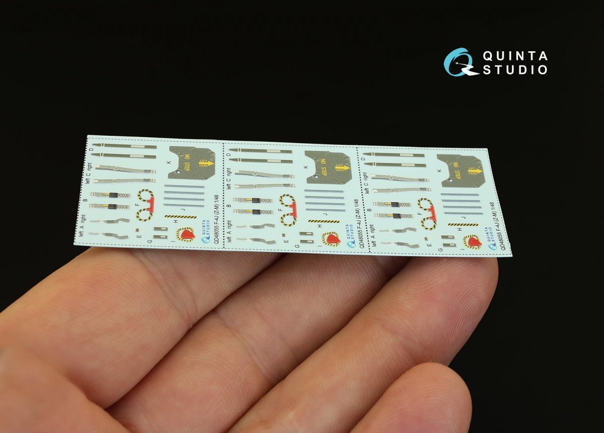 Quinta Studio QD48055 F-4J 3D-Printed &amp;amp; colored Interior on decal paper (for ZM SWS kit) 1/48 – image 3