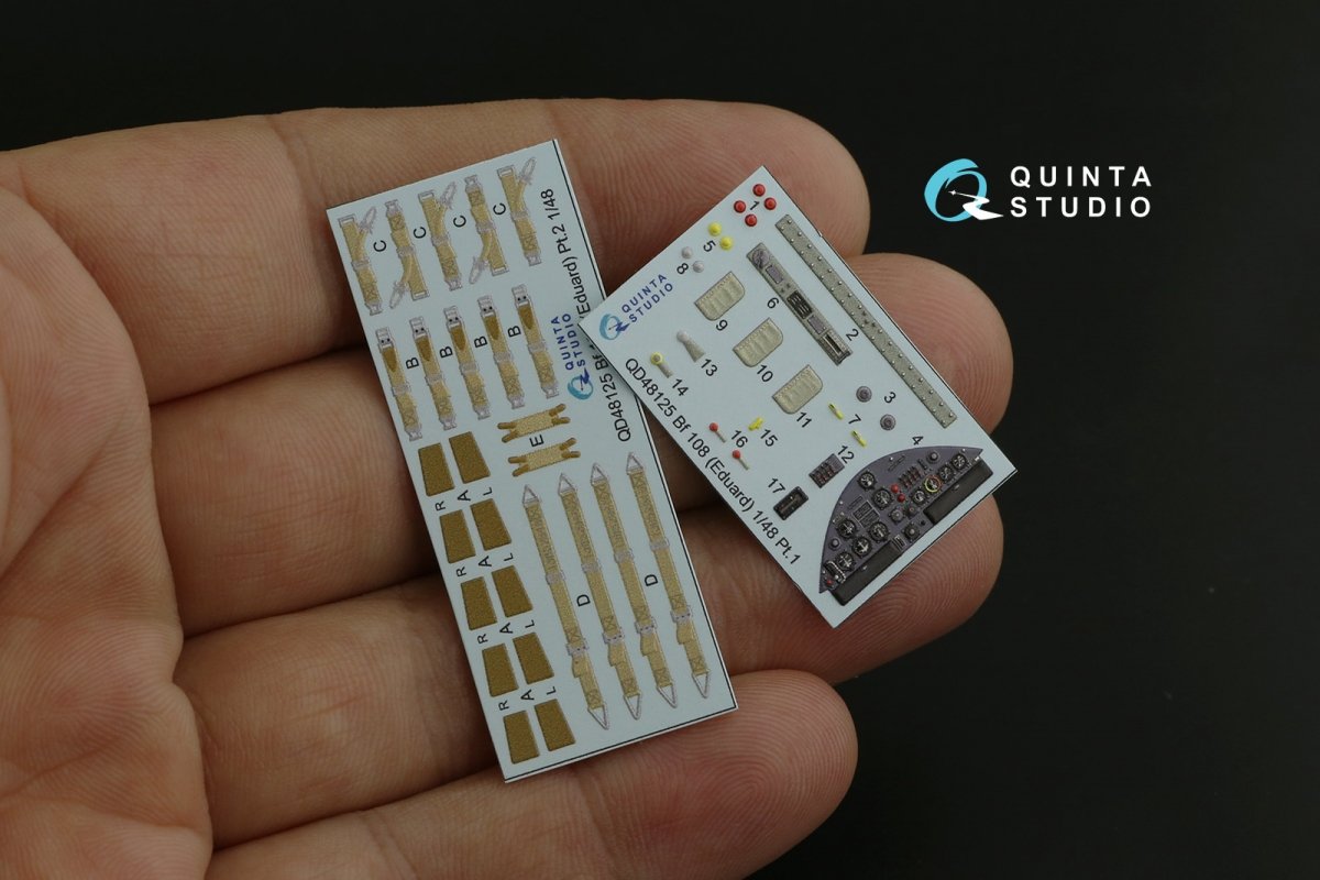 Quinta Studio QD48125 Bf108 3D-Printed &amp;amp; colored Interior on decal paper (Eduard) 1/48 – Bild 11